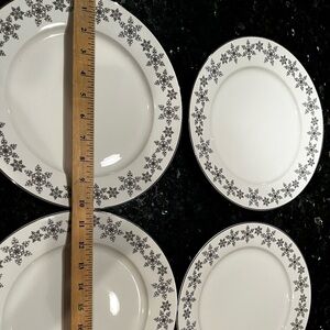 Snowflake Dinner Plate Set - White and Silver